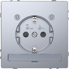 D-Life Розетка 2К+З 16 А, 250 В~, с LED-модулем, нерж. сталь