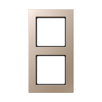 Рамка для вертикальной и горизонтальной установки, 2 поста; дюропласт; шампань; A CREATION, AC582CH