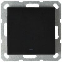 Выключатель одноклавишный со светодиодом 10A 250V~ с накладкой, цвет черный матовый (soft touch), G3011NPB, Jasmart Electric Выключатель одноклавишный со светодиодом 10A 250V~ с накладкой, цвет черный матовый (soft touch), G3011NPB, Jasmart Electric