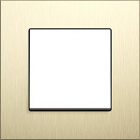 Gira Выключатель 1-клавишный, глянцевый белый - Латунь матированная, серия Esprit