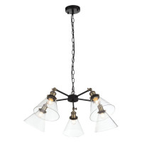 ST LUCE SL237.413.05 Люстра подвесная ST-Luce Черный, Матовое золото/Прозрачный E27 5*60W