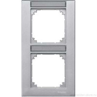 M-Plan Рамка 2-ная вертик. с полем для надписи, алюм.