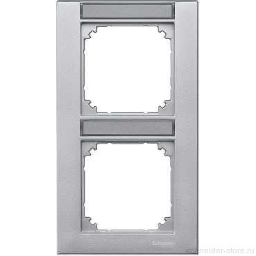 M-Plan Рамка 2-ная вертик. с полем для надписи, алюм.