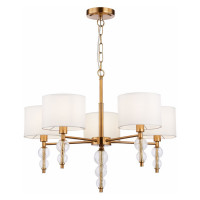 Evoluce SLE105713-05 Светильник подвесной Латунь, Прозрачный/Белый E14 5*40W