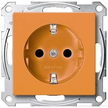SM Розетка со шторками 2К+З 16А 250В~, оранж.