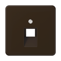 Крышка для одинарных телефонных и компьютерных розеток (UAE), фиксация винтом; термопласт; коричневый; CD500, CD569-1UABR