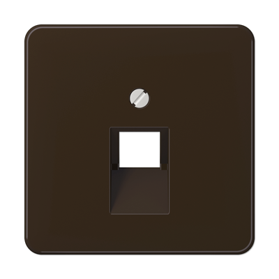 Крышка для одинарных телефонных и компьютерных розеток (UAE), фиксация винтом; термопласт; коричневый; CD500, CD569-1UABR