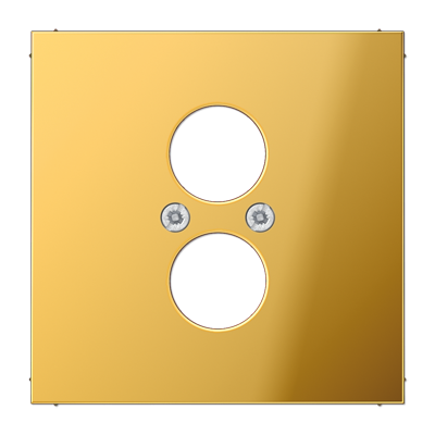 Крышка для 2-х гнезд подключения громкоговорителя; металл цвета золота, GO2962-2