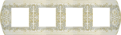 FD01424BD Fede San Remo Рамка 4-ная, White Decape