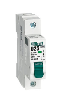 DEKraft Авт. выкл. без теплозащиты 1P 25А х-ка D 6кА ВА-103M