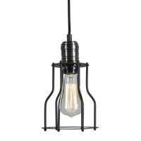 LUSSOLE BALDWIN Подвесной светильник, цвет основания - черный, плафон - металл (цвет - черный), 1x60W E27, LSP-9610