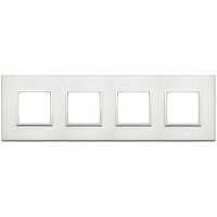 Vimar Накладка Eikon Evo на 8 модулей (2+2+2+2) расстояние между центрами 71мм, бриллиантовый алюминий, 21669.01