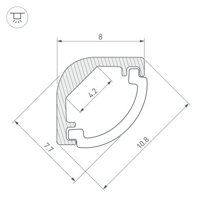 Профиль ARH-KANT-H8-2000 ANOD (Arlight, Алюминий), 036323