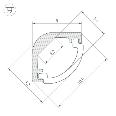 Профиль ARH-KANT-H8-2000 ANOD (Arlight, Алюминий), 036323