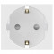 ДКС Розетка силовая 2Р+Е, со шторками, «Viva», 2 мод., цвет белый, 45005