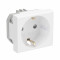 ДКС Розетка силовая 2Р+Е, со шторками, «Viva», 2 мод., цвет белый, 45005