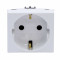 ДКС Розетка силовая 2Р+Е, со шторками, «Viva», 2 мод., цвет белый, 45005
