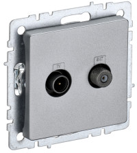 BRITE Роз. двойная TV+SAT РТВ/РСп12-БрА алюм. IEK, BR-AF20-O-K47