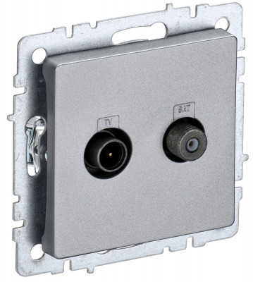 BRITE Роз. двойная TV+SAT РТВ/РСп12-БрА алюм. IEK, BR-AF20-O-K47