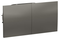 ATN000928 - Атлас Дизайн РОЗЕТКА двойная с заземлением  со шторками и сдвижной крышкой, 16А, в сборе, СТАЛЬ