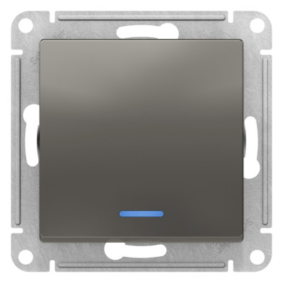 ATN000913 - ATLASDESIGN 1-клавишный ВЫКЛЮЧАТЕЛЬ с подсветкой, сх.1а, 10АХ, механизм, СТАЛЬ, Systeme Electric