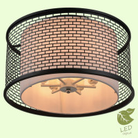 LUSSOLE LEVITTOWN Люстра потолочная, цвет основания - черный, плафон - ткань (цвет - белый), 6x10W E27, GRLSP-9676