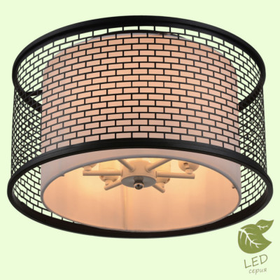 LUSSOLE LEVITTOWN Люстра потолочная, цвет основания - черный, плафон - ткань (цвет - белый), 6x10W E27, GRLSP-9676