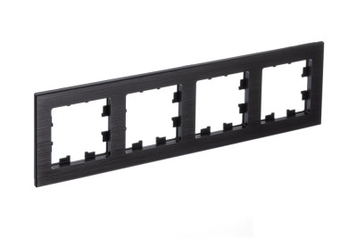 ATN312304 - ATLASDESIGN NATURE 4-постовая РАМКА, МЕТАЛЛ ОНИКС, Systeme Electric