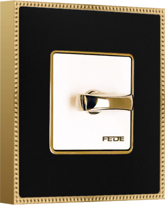 Fede Выключатель 1-клавишный, тумблерный, цвет black - цвет Bright Gold, серия Belle Epoque Metall