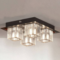 LUSSOLE NOTTE DI LUNA Люстра потолочная, цвет основания - хром, плафон - стекло (цвет - прозрачный), 4x40W G9, LSF-1307-04