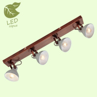 LUSSOLE DURANGO Линейный спот, цвет основания - медный, плафон - металл (цвет - серый), 4x6W E14, GRLSP-9829