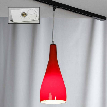 LUSSOLE RIMINI Подвесной светильник, цвет основания - хром, плафон - стекло (цвет - красный), 1x60W E27, LSF-1156-01-TAW