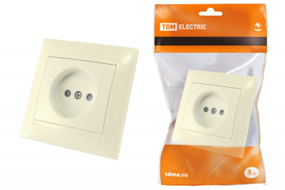 Розетка 2П 10А 250В с защ. шт. сл. кость "Лама" TDM Electric, SQ1815-0110