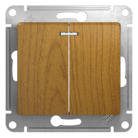 GLOSSA 2-клавишный ВЫКЛЮЧАТЕЛЬ с подсветкой,сх.5а,10АХ,механизм, ДЕРЕВО ДУБ GLOSSA 2-клавишный ВЫКЛЮЧАТЕЛЬ с подсветкой,сх.5а,10АХ,механизм, ДЕРЕВО ДУБ