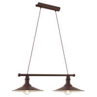 49457 Подвес STOCKBURY, 2x60W (E27), L800, H1100, сталь, коричневый состаренный, бежевый