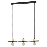 43752 Подвесной потолочный светильник (люстра) BRAMERTON, 3Х40W, E27, L810, B120, H1100, сталь, дере