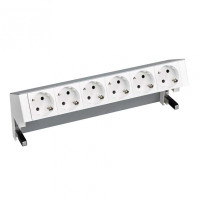 Simon 400 Алюминий Настольный розеточный блок, 6x2P+E, 42606000-133