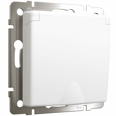 Werkel W1171261/ Розетка с заземлением и шторками c крышкой IP44 (белый матовый), a059267