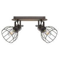 98135 Настенный свет-к SAMBATELLO, 2x40W(E27), дерево, сталь, коричневый, серебряный/сталь, серебрян