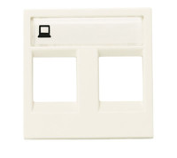 N2218.2 BL - Накладка для 2-х суппортов/разъёмов типа 2017... и/или 2018..., 2-модульная, серия Zenit, цвет альпийский белый - 2CLA221820N1101