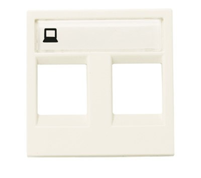 N2218.2 BL - Накладка для 2-х суппортов/разъёмов типа 2017... и/или 2018..., 2-модульная, серия Zenit, цвет альпийский белый - 2CLA221820N1101