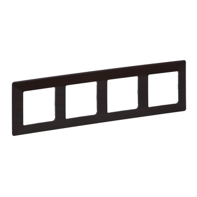 Legrand Valena LIFE.Рамка "Темное дерево".4-постовая универсальная, 754174