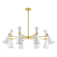 Lightstar 816086 (MD8506/8A) Люстра DUMO 8х40W E14 БЕЛЫЙ МАТОВЫЙ/ЗОЛОТО (в комплекте)