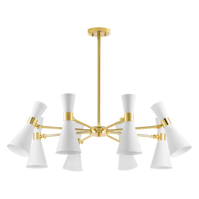 Lightstar 816086 (MD8506/8A) Люстра DUMO 8х40W E14 БЕЛЫЙ МАТОВЫЙ/ЗОЛОТО (в комплекте)