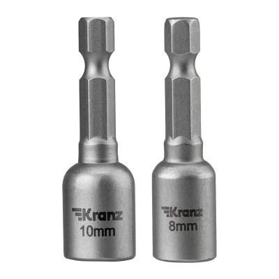 Ключ-насадка магнитная 1/4" 8х48 мм + 10х48 мм (2 шт./уп.) Kranz, KR-92-0402-2