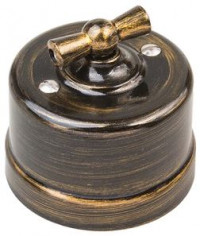 Bironi Выключатель 2кл., пластик, цвет Бронза, B1-202-25