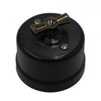 Bironi Выключатель 1-кл., перекрестный, пластик, цвет Черный, Бронза, B1-203-23-B Bironi Выключатель 1-кл., перекрестный, пластик, цвет Черный, Бронза, B1-203-23-B