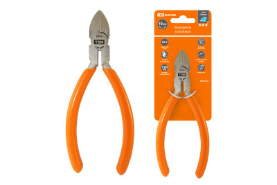 Бокорезы (кусачки), с однокомпонентными рукоятками, CR-V сталь, 120 мм, серия "Алмаз" TDM Electric, SQ1012-0201