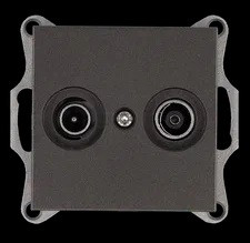 Розетка TV+FM ?9.5mm оконечная с накладкой, цвет Мокко, G6204Z, Jasmart Electric