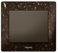 Legrand Выключатель 1-клавишный, вставка - темная бронза, рамка - Corian Cocoa Brown
